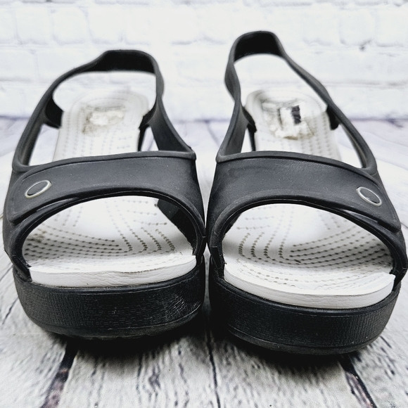 CROCS | Havana slingback peep toe wedge heels - Picture 6 of 10